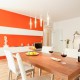 Immobilien Foto Köln; Apartment Wohn-Esszimmer Wand orange
