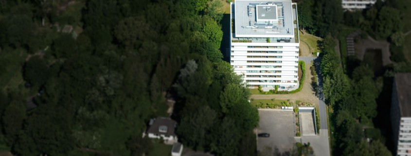 Fotograf Bonn Luftbildaufnahme Hochhaus in Umgebung